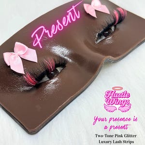 Present - Two-Tone Pink Glitter Luxury Strip Lash for Birthday Glam