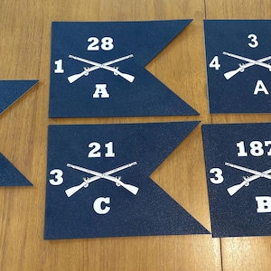 3D Printed Infantry Guidon: Military Gift, Wall Decor (10x7 in