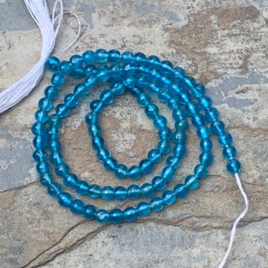 Round Neon Apatite Beads, 3.5mm, 13.5 inch strand