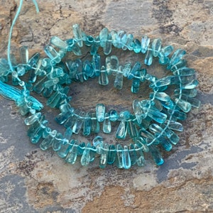 Apatite Teardrop Beads, 8 to 12mm, 13 inch strand