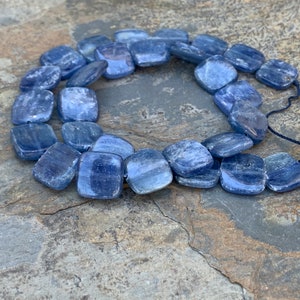 Large Kyanite Square Beads, 14x 4mm, 16 inch strand