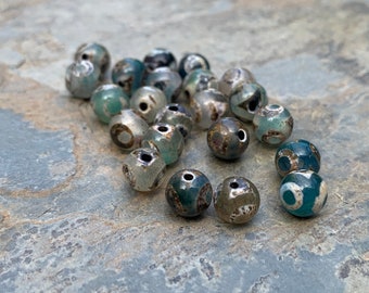 Tibetan Agate DZI Beads, 8mm round beads, 22 beads per package