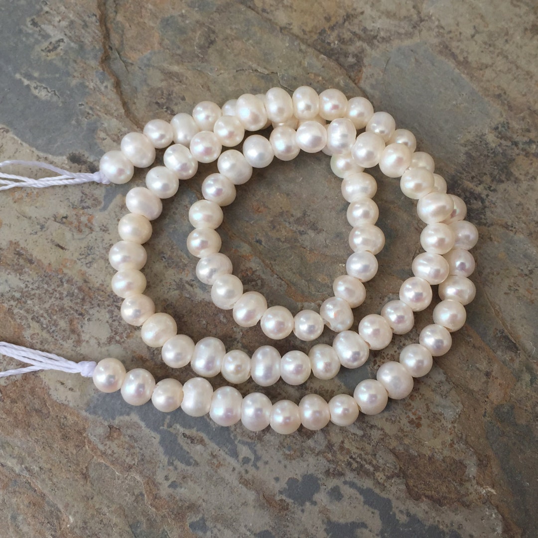 Large Hole White Pearls 5mm 15 Inch Strand - Etsy