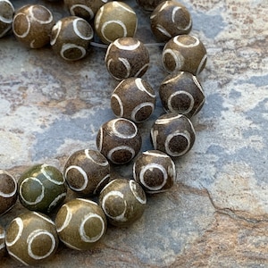 Carved Jade Beads, 8mm, 15.5 inch strand
