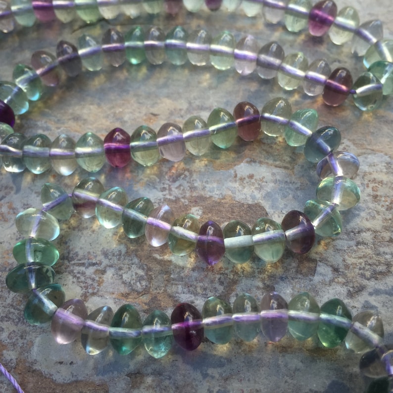 Fluorite Rondelles 6mm 16 inch strand