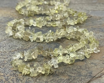 Lemon Quartz Chip Beads, 5mm approx. 34 inch strand