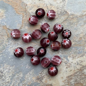 Round Purple Millefiori Beads, 10mm. 20 beads per package