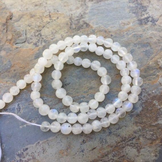 Round Rainbow Moonstone Beads, 13 inch strand, 4mm