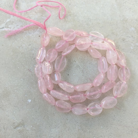 Rose Quartz Oval Beads 13 Inch Strand 9 to 11 X 6mm Approx. | Etsy