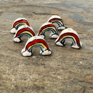 Rainbow Beads, Pride Beads, 18 x 15 x 5mm, 6 beads per package