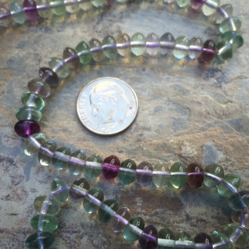 Fluorite Rondelles 6mm 16 inch strand