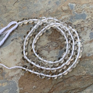 Round Clear Crystal Beads, 5mm, 13.5 inch strand