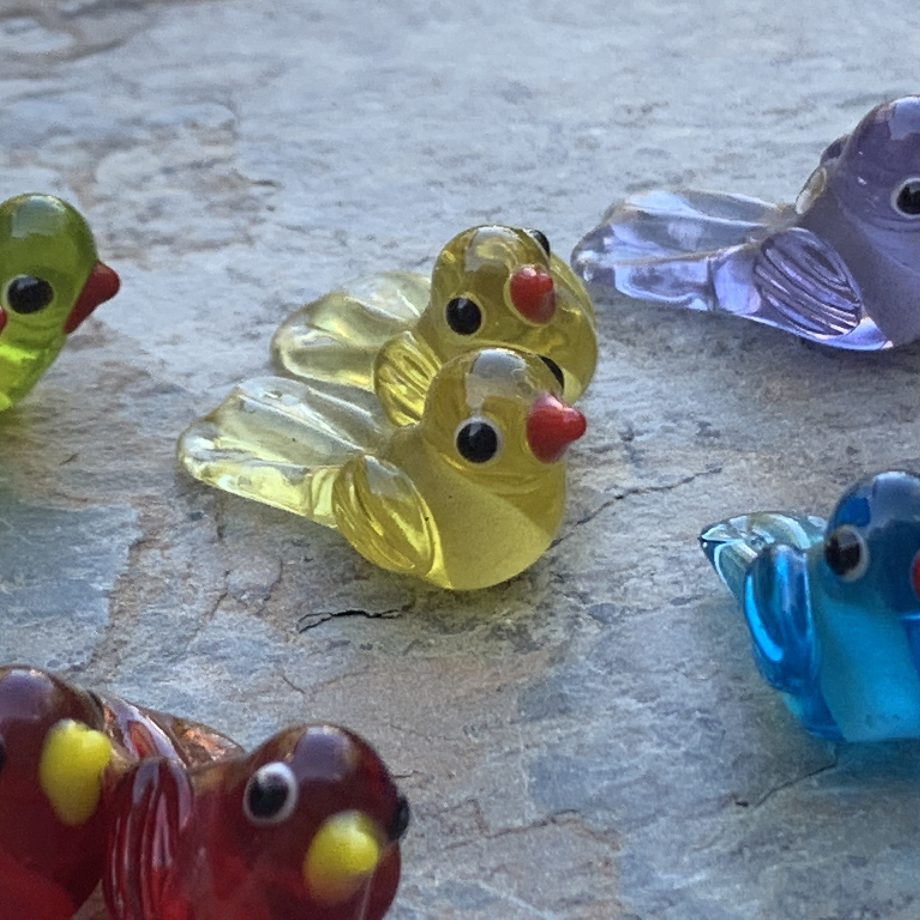 Translucent Glass Bird Beads: Colorful Craft Supplies (10pc) - Etsy