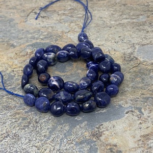 Sodalite Nugget Beads, 11 x 8 approx, 15 inch strand