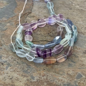 Fluorite Oval Beads, 7 x 5 x 3mm, 14 inch strand
