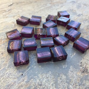 Square Purple Beads, 12mm, 20 beads per package image 3