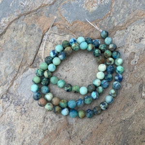 Round Matte Chrysocolla Beads, 6mm, 16 inch strand