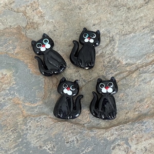 Black Cat Beads, 30 x 20mm, 4 beads per package