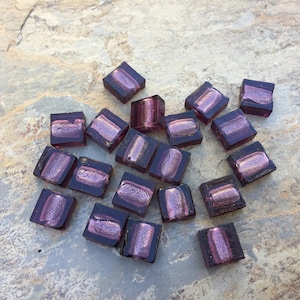 Square Purple Beads, 12mm, 20 beads per package