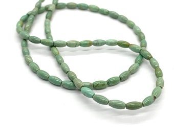 Turquoise Tubular Rice Shaped Beads, 6 x 3mm, 16 inch strand