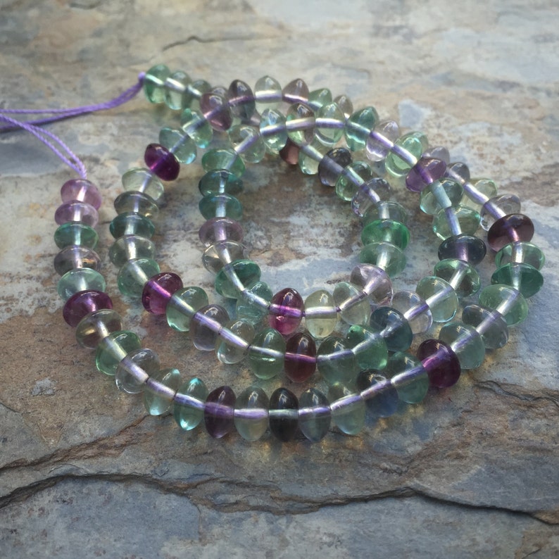 Fluorite Rondelles 6mm 16 inch strand