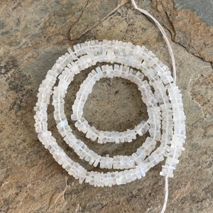 Rainbow Moonstone Square Heishi Beads, 5mm, 16 inch strand