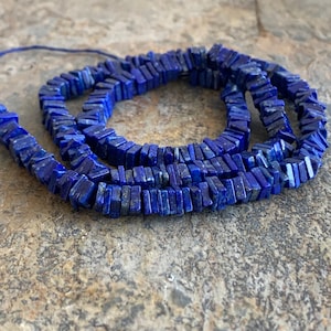 Lapis Lazuli Square Heishi Beads, 5mm, 16.5 inch strand