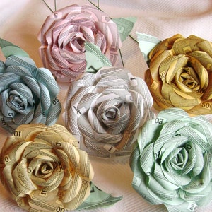 monopoly money paper rose 7 flower assortment recycled paper flowers bouquet