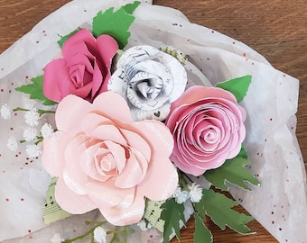 Paper flower nosegay bouquet be my bridesmaid or Mothers day