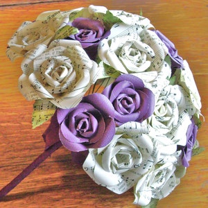 Die Roya Braut Hochzeit Bouquet Vintage Hymnus Noten Papier Rosen toss Brautjungfer recycelt