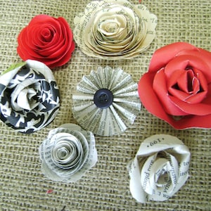7 mini roses embellishments for scrapbooks cards and wedding decor