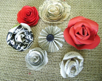 7 mini roses embellishments for scrapbooks cards and wedding decor