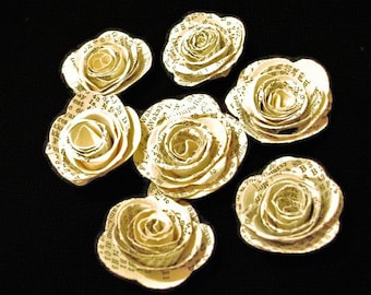 Vintage atlas map book index page 1 " spiral paper roses set of 12