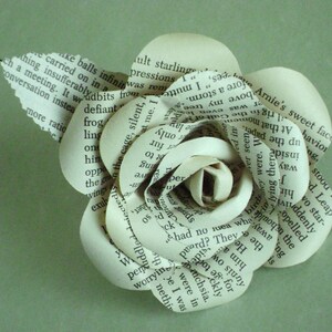 recycled vintage book page paper rose flower for wedding bridal bouquet bridesmaid toss decoration farmhouse style image 5