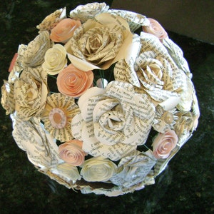 Die Cara erröten rosa Brautstrauß gemischt Buch Papier Rosen Spiralrosen, Nadelrad Fächer Blumen einfarbige Karton Papier Rosen für Hochzeit