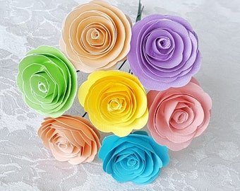 pastel spiral roses bouquet spring Mothers day farmhouse wedding decor