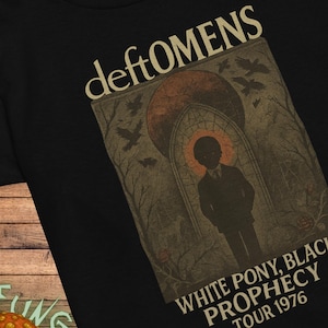 DeftOMENS Vintage Concert Shirt | Deftones x Omen Horror Band Mashup Tee | Metal Band Parody | Bella 3001 | White Pony Black Prophecy Tour