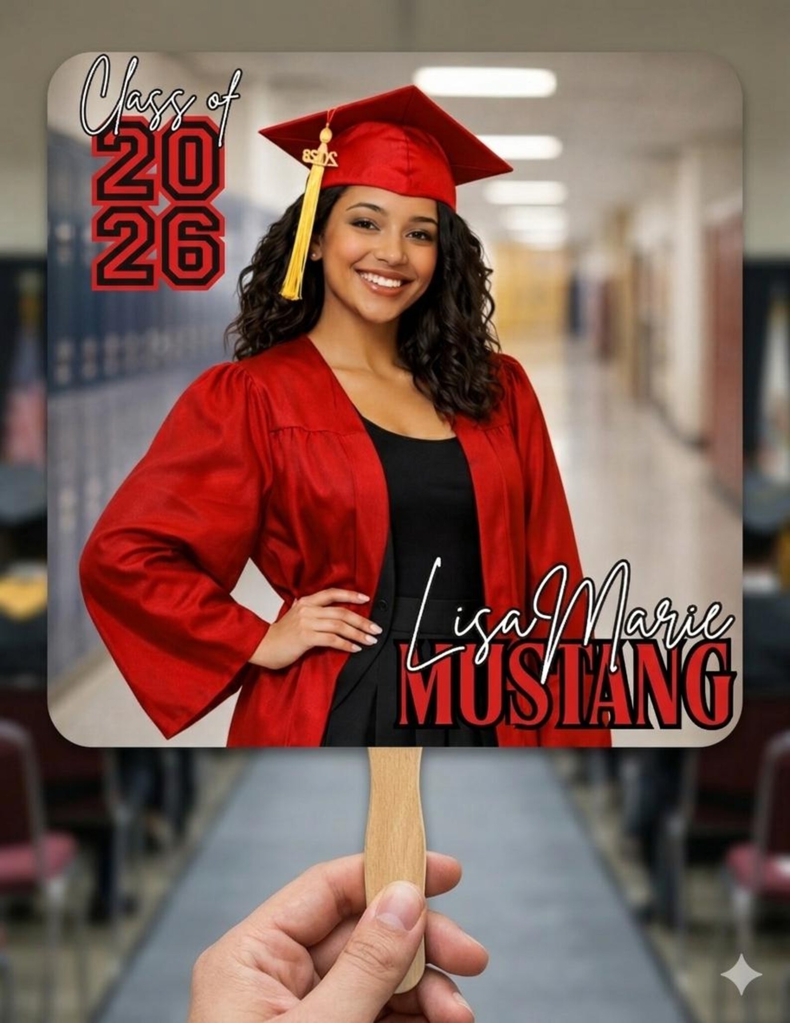 Editable Graduation Face Fan Template | Class of 2026 Canva Bundle ...