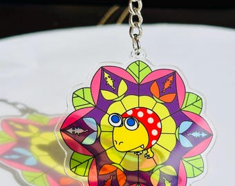 Bulborb Pikmin Acrylic Charm Keychain 6cm tall Stained Glass Style