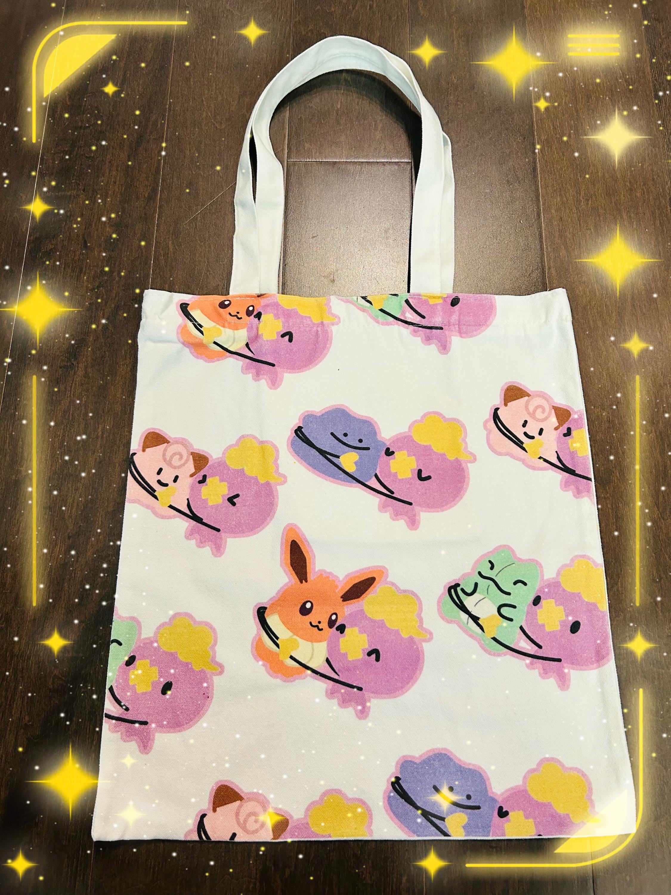 Pokopia Double Sided Tote Bag With Zipper and Inner Bag Pokemon