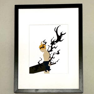 Art mural trèfle noir - Image vectorielle minimaliste