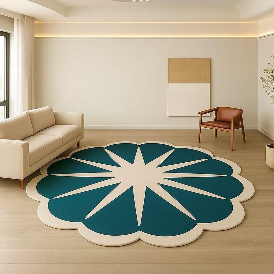 Handmade Tufted Wool Floral Area Rug, Bohemian Living Room Carpet ...