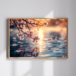 Cherry Blossom Art Print, Japanese Art Print, Sakura Print, Japandi Art, Pink Floral Wall Art, Asian Art, Flower Poster, Botanical Art, Spa