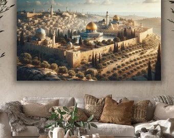 Jerusalem Canvas Wall Art: Eid Gift, Al Aqsa Mosque Canvas Print