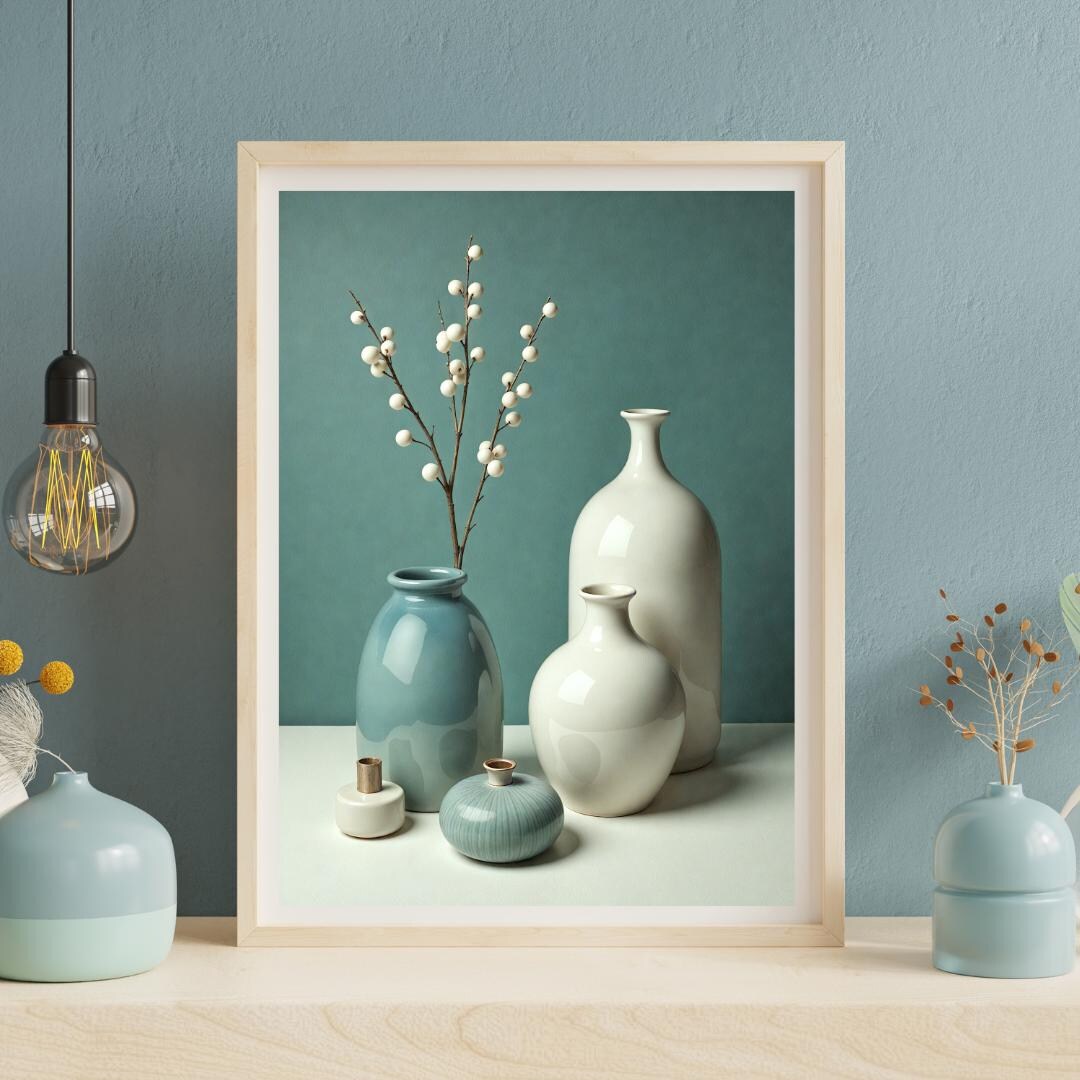 Teal Wall Art Unframed Canvas Print: Minimalist Teal Home Decor ...