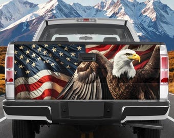 Adesivo decorativo para porta-malas de carro com águia e bandeira americana, adesivo patriótico para porta-malas de carro com águia, adesivo decorativo para caminhonete com águia patriótica