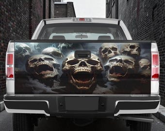 Adesivo de caveira maligna para porta-malas de carro, adesivo de caveira da Morte para porta-malas, adesivo de caveira de esqueleto de terror para carro, adesivo para amantes de caveiras