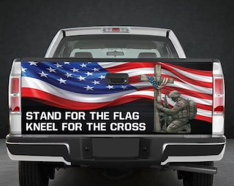 Adesivo decorativo para porta-malas de caminhonete com águia americana, estilo veterano dos EUA, adesivo patriótico para porta-malas, adesivo patriótico para carro, decoração patriótica para caminhonete com águia.