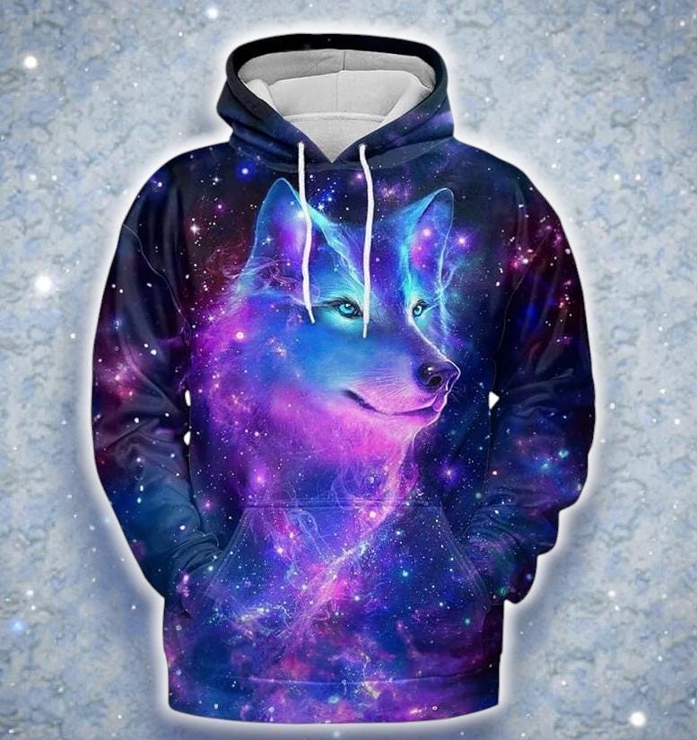 Wolf Galaxy Hoodie - Etsy display picture 1