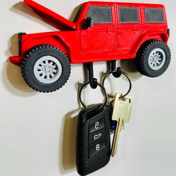 Jeeper-Style 4-Door Key Hanger - Custom 3D Printed - Multiple Colors!
